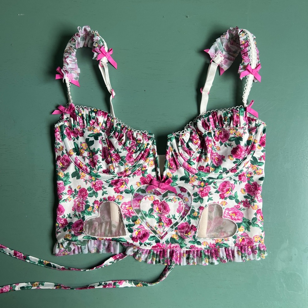 For love and lemons heart cut out corset bustier top